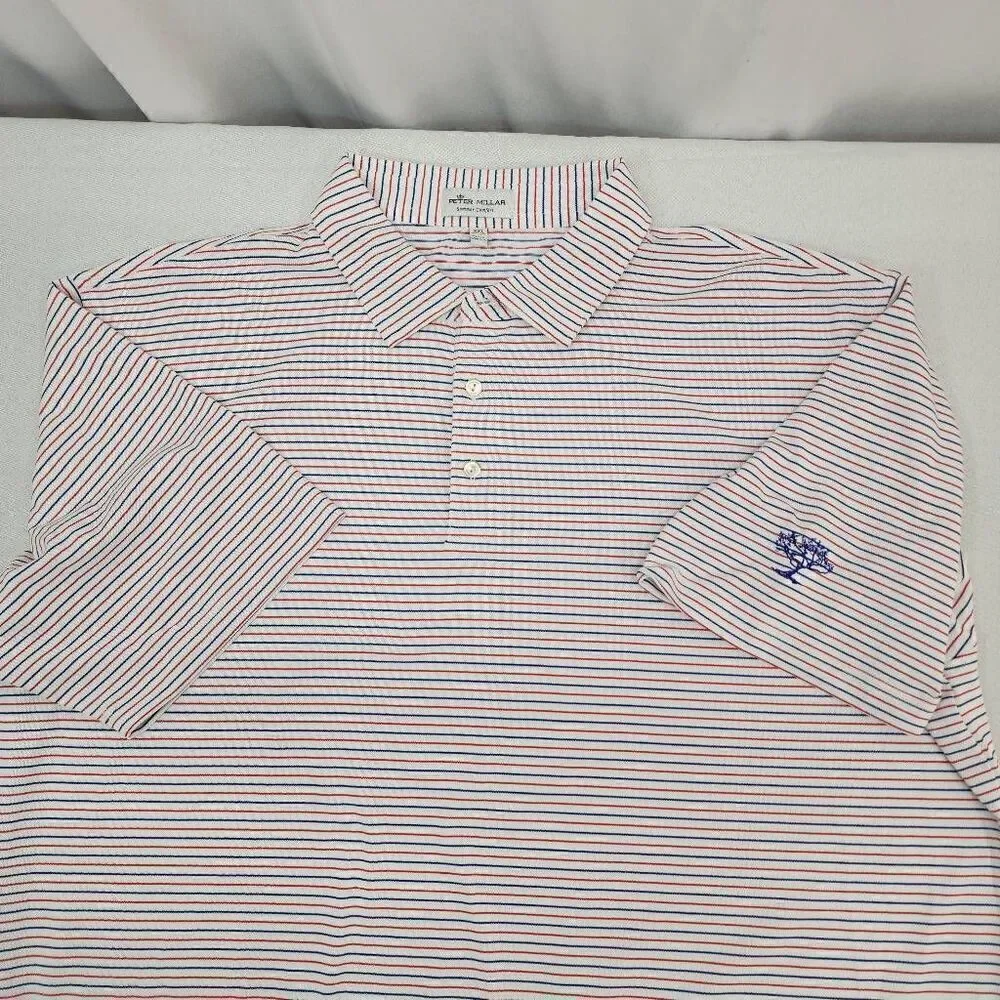 Peter Millar Summer Comfort Size XXL Fairmont Performance Jersey Golf Polo Strip
